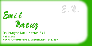 emil matuz business card